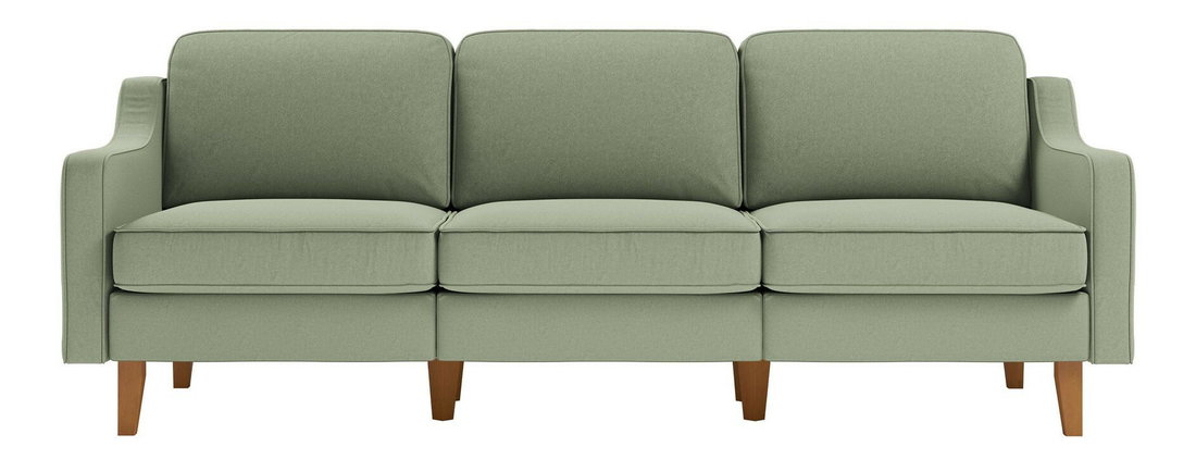 Canapea cu trei locuri Robia E (verde marin + nuc)