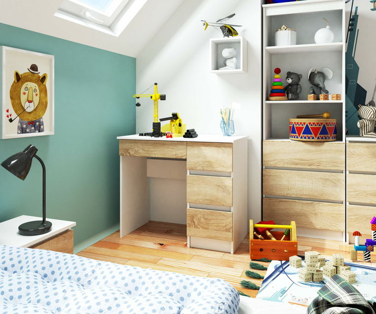 PC stolić Benicio II (bijela + hrast sonoma) (D)