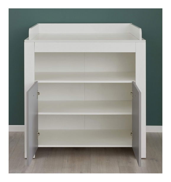 Komoda s regálom Pearle Typ 632 + Typ 660 (biela + sivá)