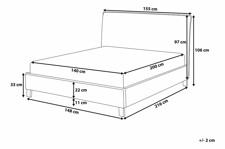 Manželská posteľ 140 cm SANCHEZ (s roštom) (béžová) *výpredaj