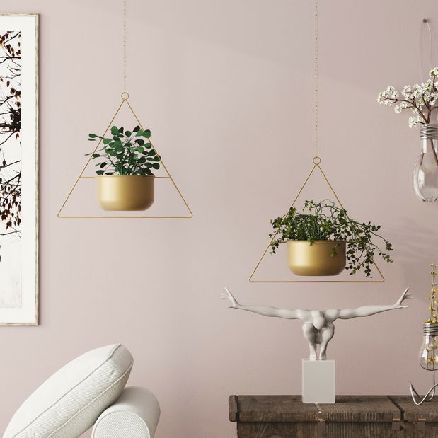 Viseća saksija za cvijeće Huzaifa (zlatna)