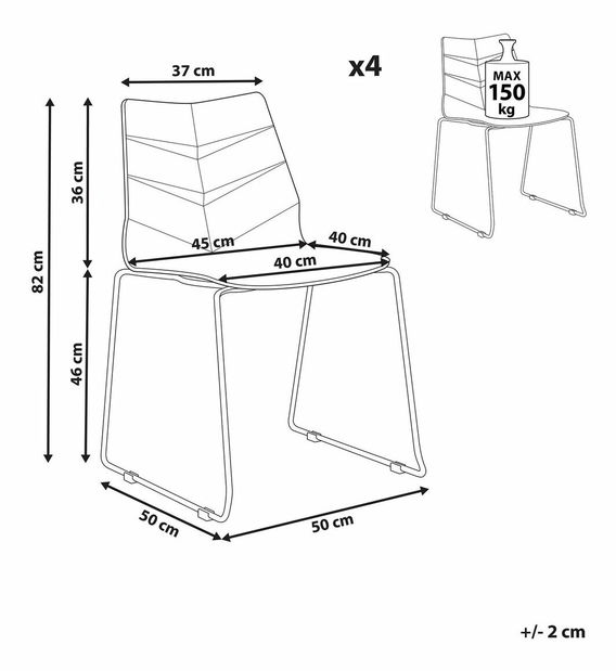 Set 4 ks jedálenských stoličiek Huxley (béžová)