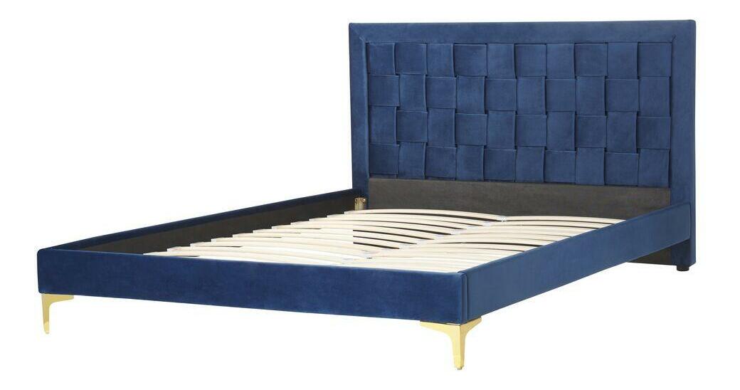 Manželská posteľ 140 cm Linux (modrá)