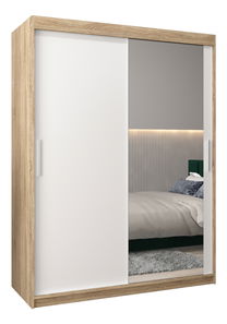 Dulap de haine 150 cm Toki 2 (stejar sonoma + alb mat)
