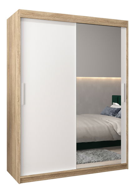 Dulap de haine 150 cm Toki 2 (stejar sonoma + alb mat)