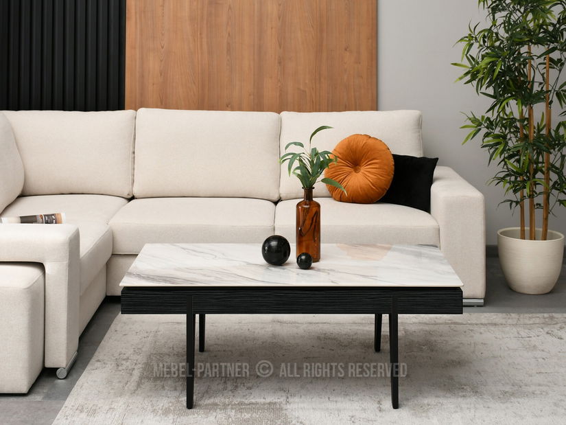 Dohányzóasztal Diego (szürke márvány + fekete)