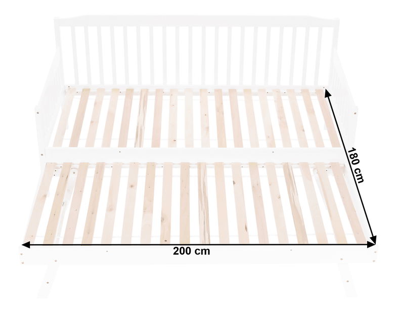 Pat extensibil copii 90 cm Pazzan (alb) (cu somieră)