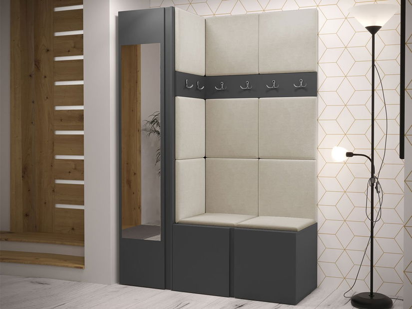 Mobilier hol Tovenaz X (grafit) (cu oglindă)