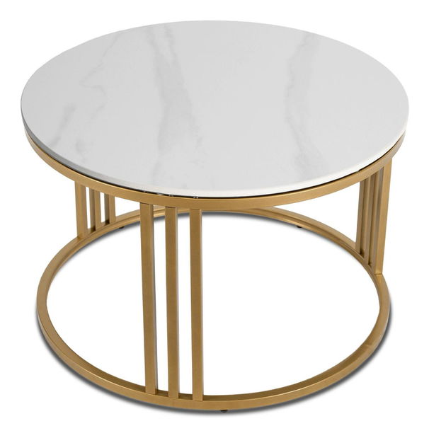 Stolić za kavu Kenrucky (bijeli sjaj + zlatna) 