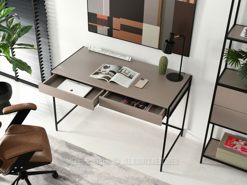 PC asztal Unica (bézs + fekete)