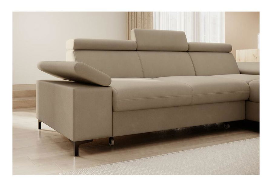 Colțar Miles (D) (bej + negru)