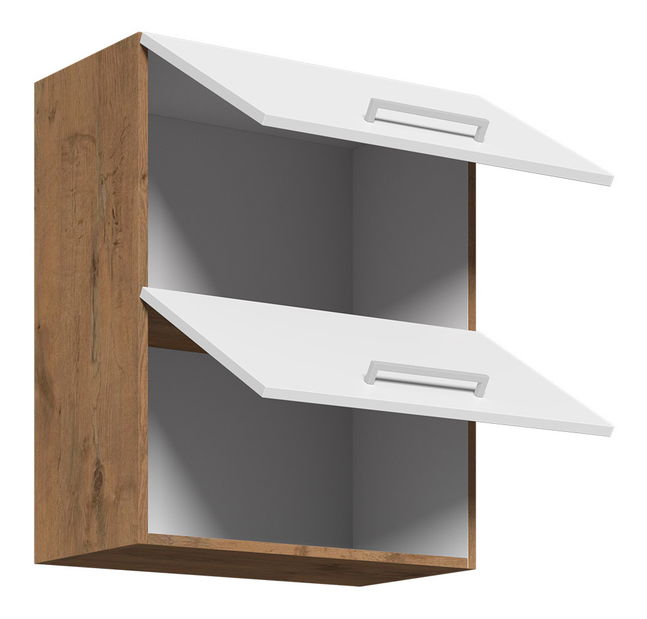 Felső konyhaszekrény Bronte 60 GU-72 2F (lancelot tölgy + fehér fényes)