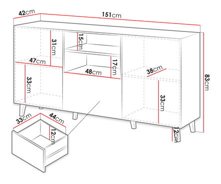 Komoda 150 Tilda (Antracit)