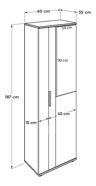 Ormarić za obuću Sontalunta (s ogledalom) (bijela)