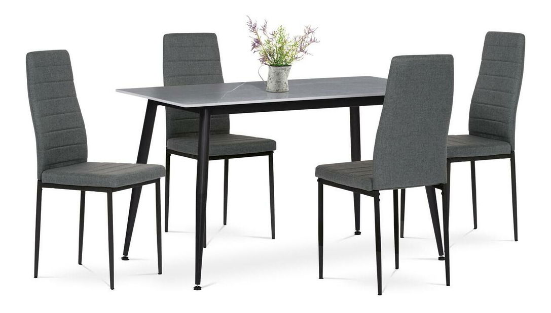 Set mobilier sufragerie Aseguraron (marmură gri + gri) (pentru 4 persoane)