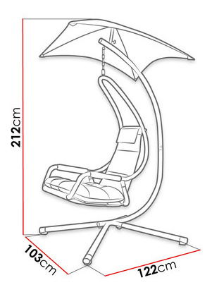 Fotoliu suspendat Slayer (antracit + alb gri)