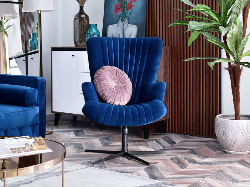 Relax fotel Elesenta (sötétkék + fekete)