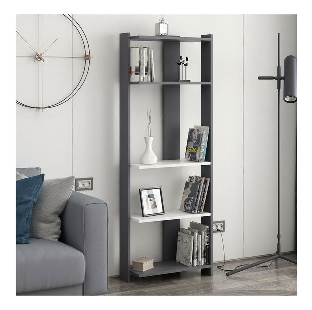 Regál Tebema (antracit + biela) 