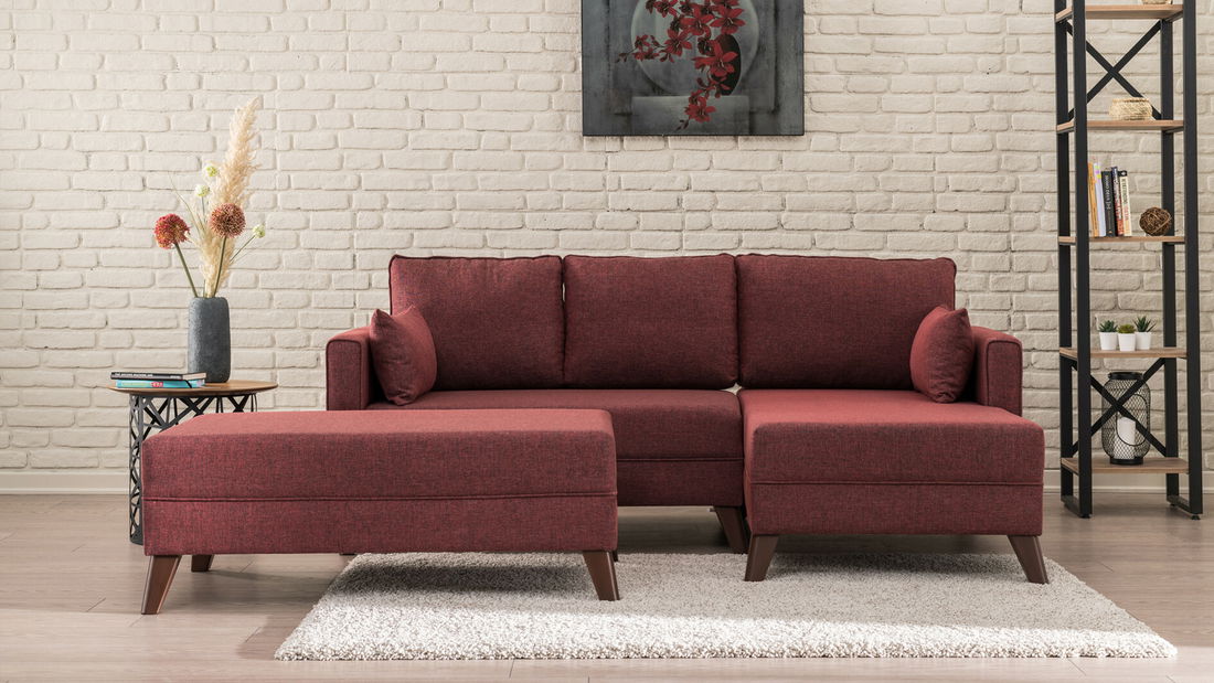 Sofa na razvlačenje Bellina 2 (bordo) (D)