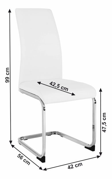Scaun de sufragerie Valentina (alb)