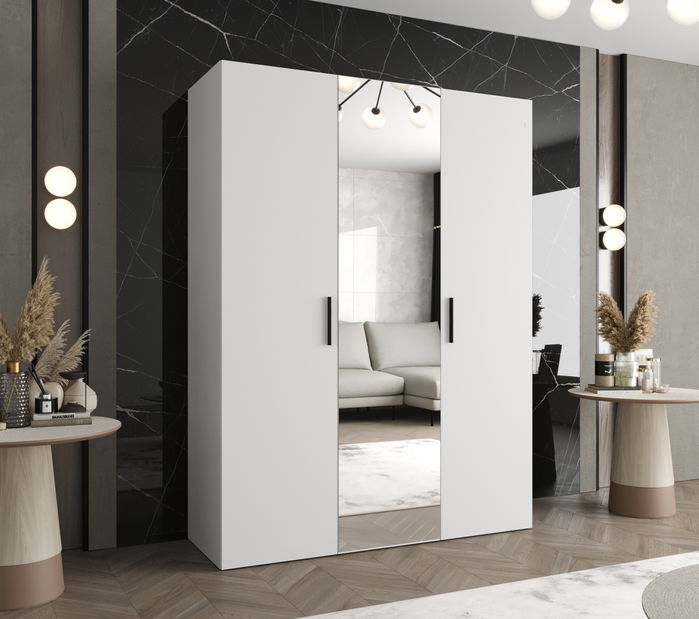 Ruhásszekrény 150 cm Borry 2 (fehér + fekete)