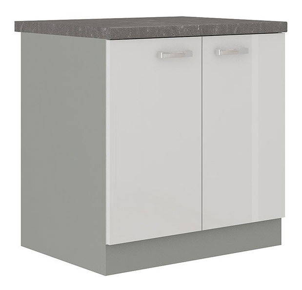 Donji kuhinjski ormarić Milo 80 D 2F BB (siva + bijeli sjaj)