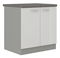 Dulap inferior de bucătărie Milo  80 D 2F BB (gri + Alb lucios)