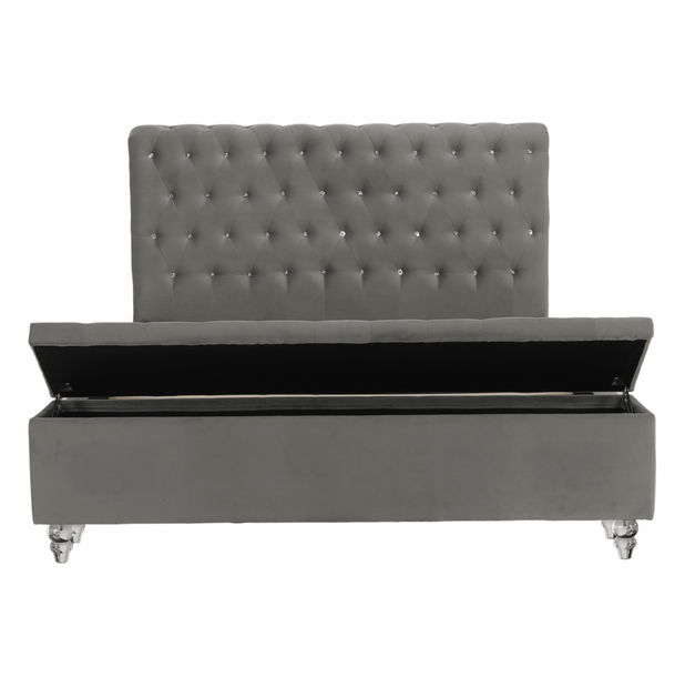 Bračni krevet 160 cm Angi (siva) (s podnicom)