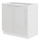 Dulap inferior de bucătărie sub chiuvetă Lavera 80 ZL 2F BB (Alb + Alb lucios)