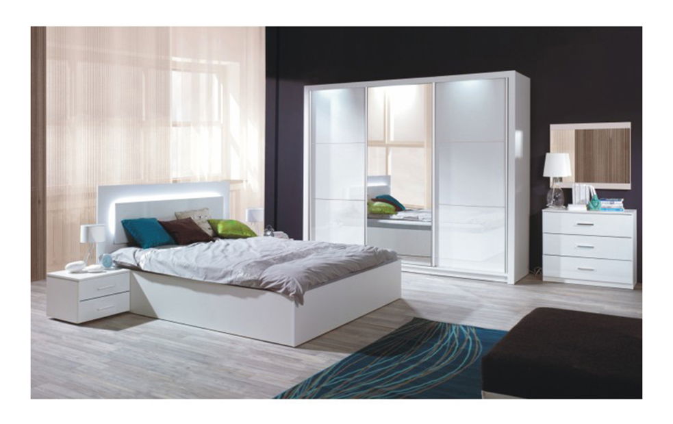 Pat matrimonial 160 cm Ariela S1-31 (Cu iluminat LED)