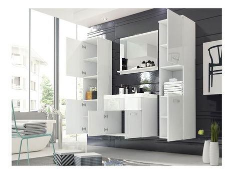 Namještaj za kupoanicu Florena XL (hrast wotan + bijela sjajna)