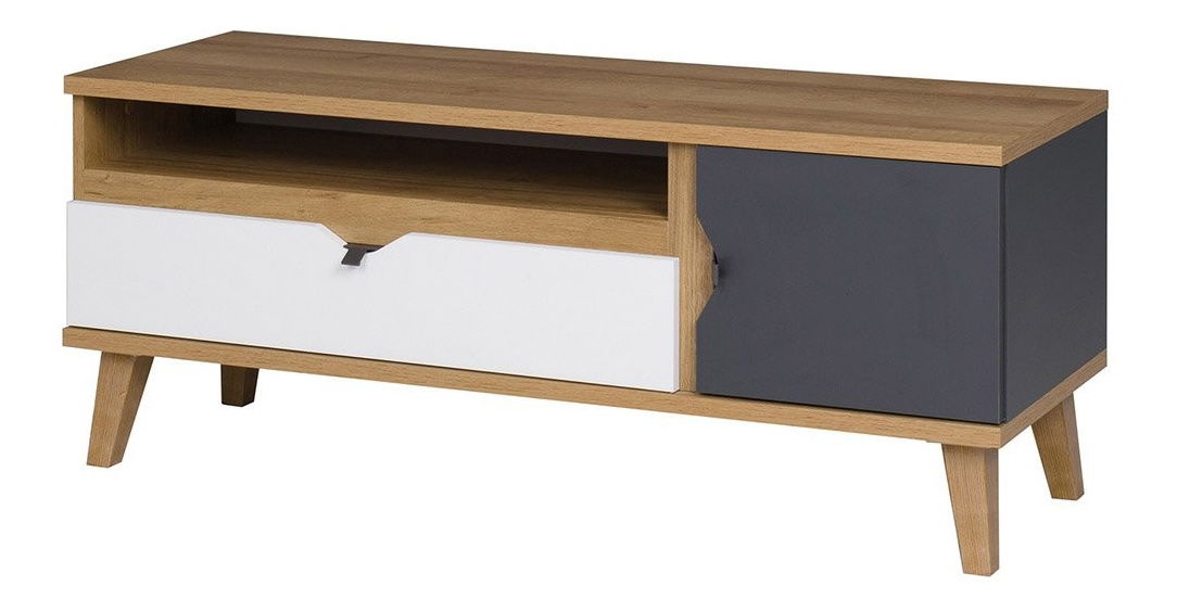 TV stolić/ormarić Tami TM8 (hrast zlatni + bijela + grafit)