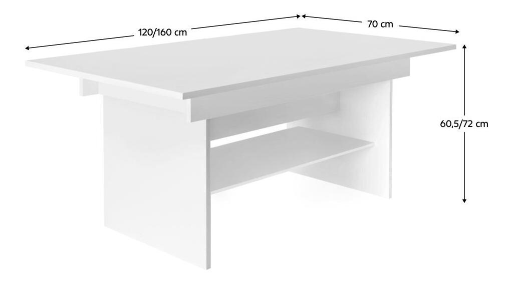 Blagovaonski stol na razvlačenje- Tempo Kondela Likud (bijela) (za 4-6 osoba)