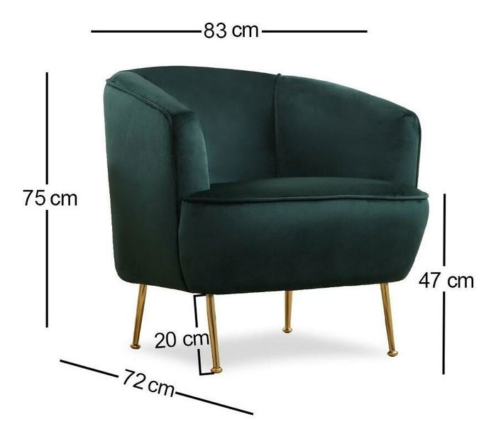 Fotel Piccoladi (zöld + arany)