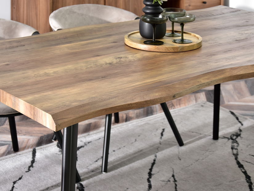 Masă de sufragerie Maui (nuc + negru)