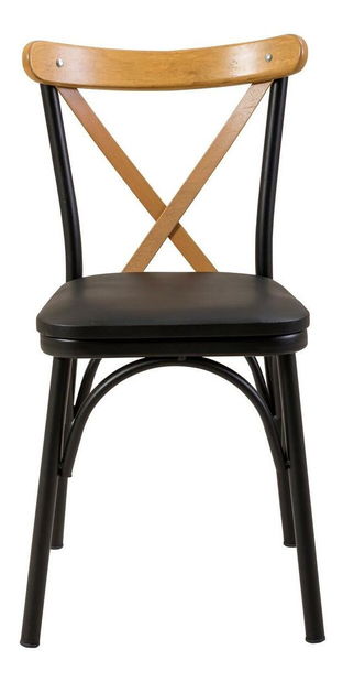 Set mobilier sufragerie Duvasa 6 (stejar + negru) (pentru 2 persoane)