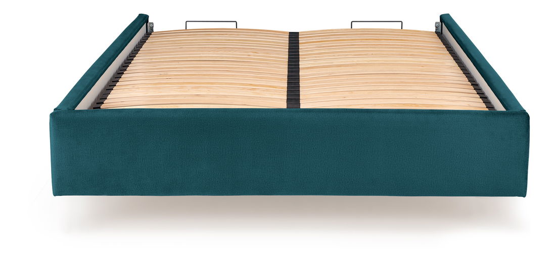 Manželská posteľ 160 cm Mondelo 160 (bez čela postele) (s úložným priestorom) (s roštom) (tmavozelená)