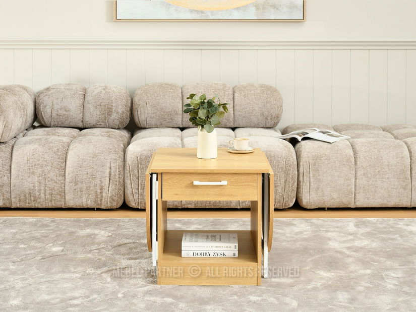 Măsuță de cafea Entrana (stejar + alb)