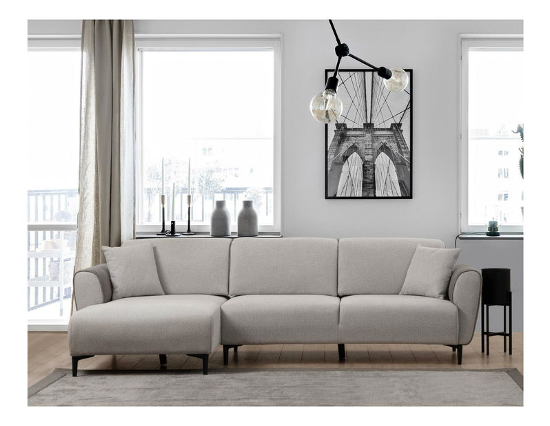 Rohová sedačka Aronaso (L) (sivá)