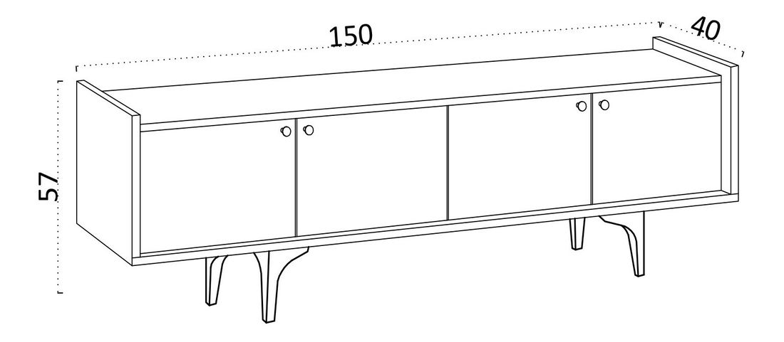 Masă TV/Dulap Aliex 3 (stejar safir)