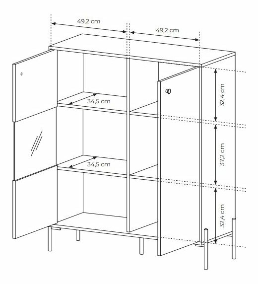 Vitrína Scandia (dub scandi + jedlička scandi)