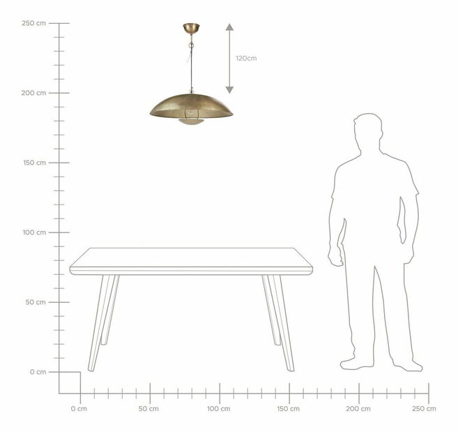 Függesztett lámpa Arga (sárgaréz)