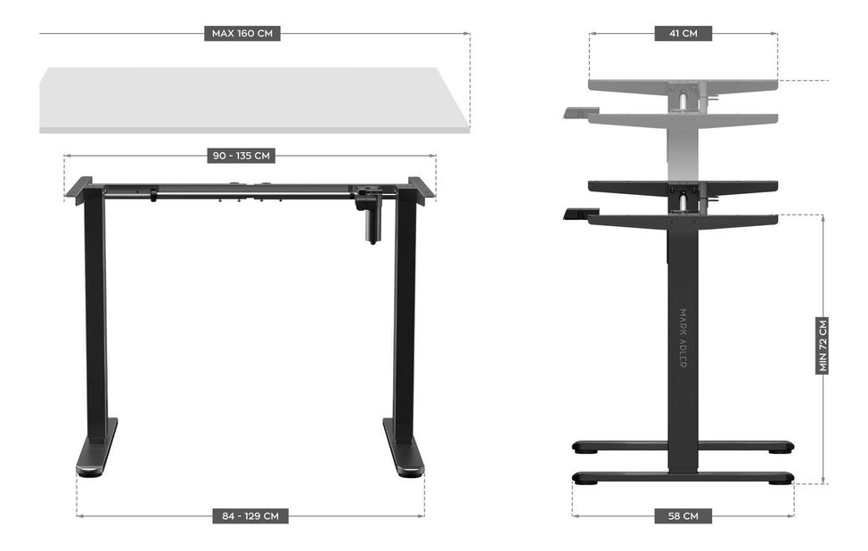 Elektrický rám na stôl Xenon 2.0 (čierna)