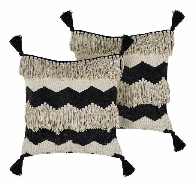 Set 2 buc perne decorative 45 x 45 cm Hydra (negru)