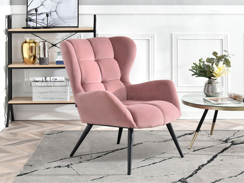 Fotel Kikino (rózsaszín + fekete)
