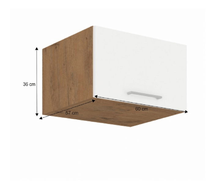 Horná kuchynská skrinka 60 NAGU-36 1F Velaga (biely lesk + dub lancelot)