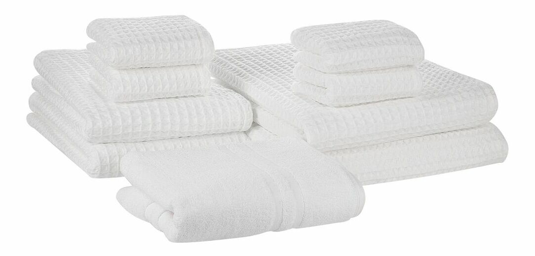 Set 9 buc prosoape Aixin (alb)