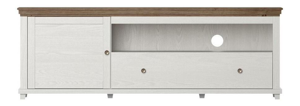 TV stolík/skrinka Elvina 40 (biely popol + dub lefkas)