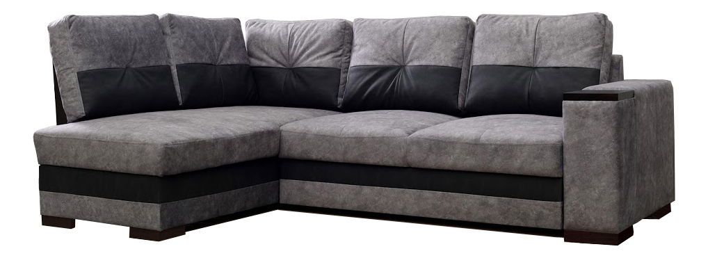 Rohová sedačka Orlando (sivá + čierna) (L)