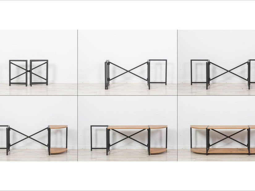 TV asztal Punale (atlanti fenyő + fekete)